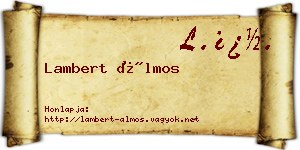 Lambert Álmos névjegykártya