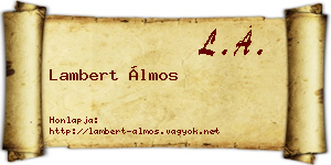 Lambert Álmos névjegykártya